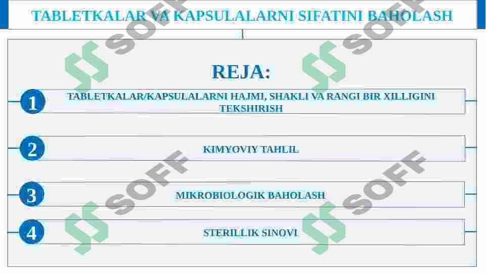 TABLETKALAR VA KAPSULALARNI SIFATINI BAHOLASH. 2