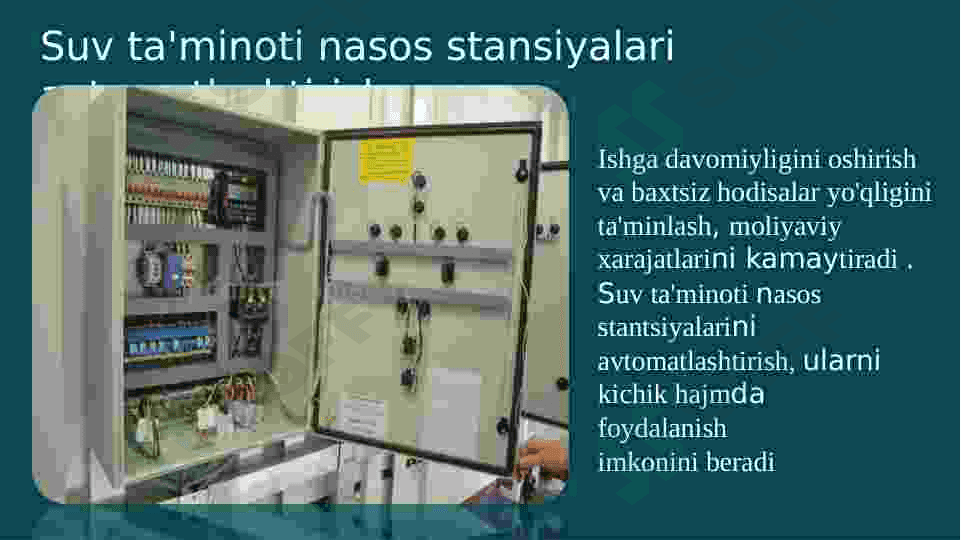 Suv ta'minoti nasos stansiyalari avtomatlashtirish 2
