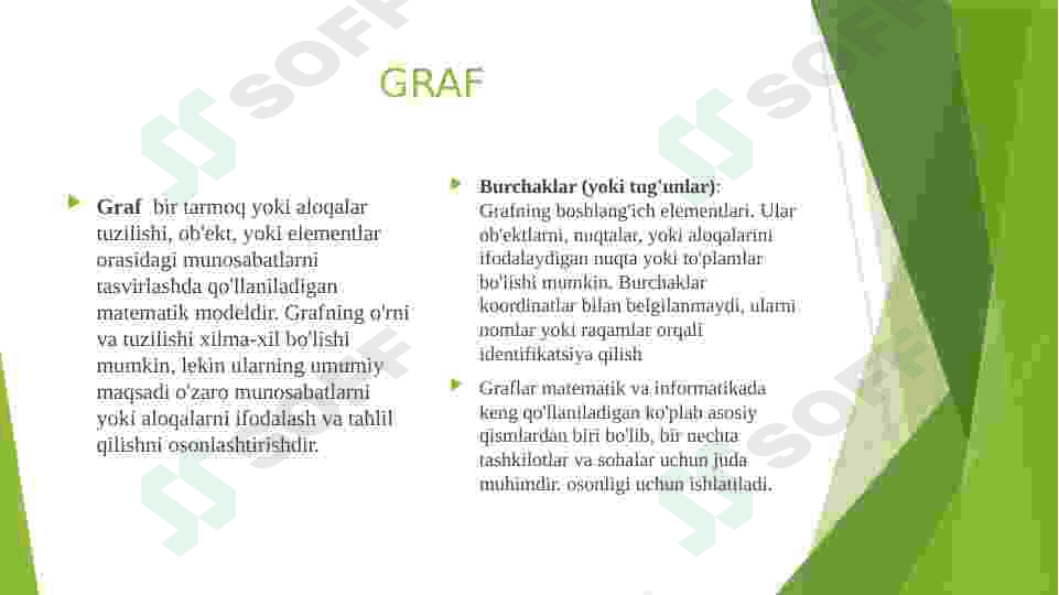 Graflarni tasvirlash usullari: munosabatlar matritsasi 3