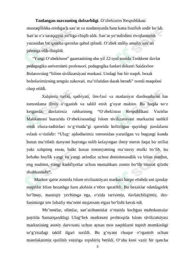 Geometrik  naqsh  kompozitsiyalarini  tuzishda geometrik  yasashlarning  o’rni. 3