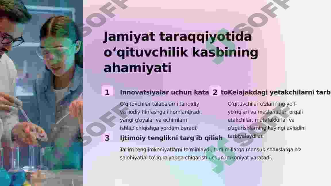 Pedagoglik kasbining ijtimoiy qadri, jamiyatda pedagog faoliyatining o‘rni va zaruriyati. 3