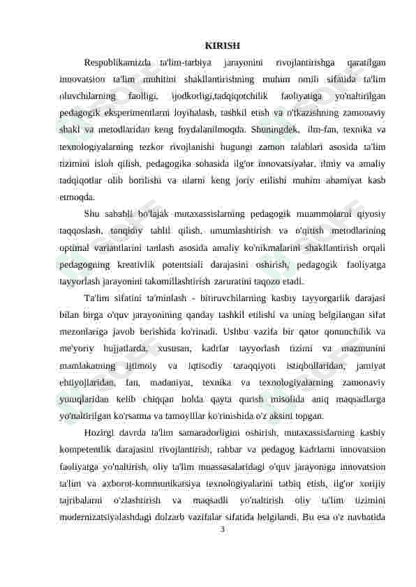 KREATIV PEDOGOGIK FANINI O'QITISH VOSITALARI VA ULARNING TASNIFI 3