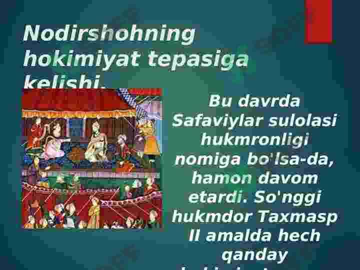 nodirshoh hukumronligi davrida eron 3