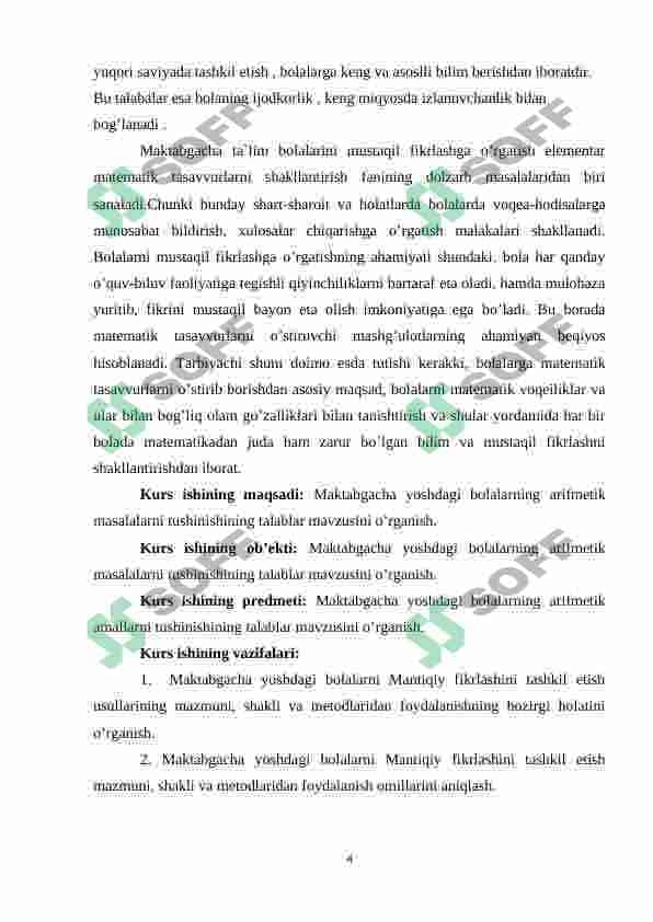 Arifmetik misollarni yechish va bolalarni boshlangʻich maktabda matematika fanini oʻrganishiga tayyorlash 3