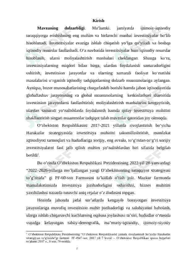 Xorijiy investitsiyalarni jalb qilish usullari va shakllari. 3