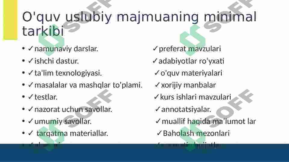 Oʻquv uslubiy majmualarni tayyorlash.oʻquv rejalari bilan ishlash 3