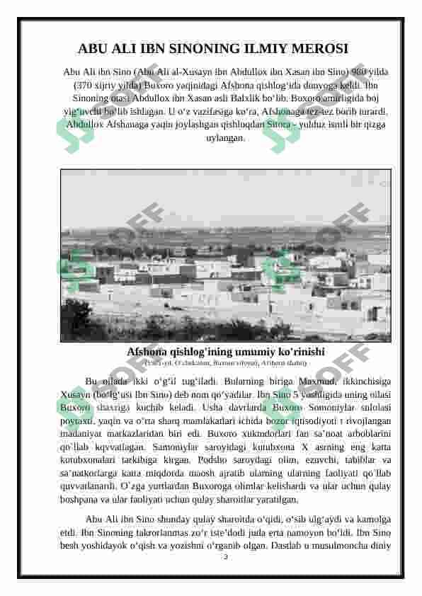 Abu Ali Ibn Sinoning ilmiy merosi 3
