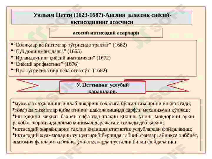 Классик иқтисодий мактабнинг вужудга келиши, ривожланиши ва якунланиши. 3