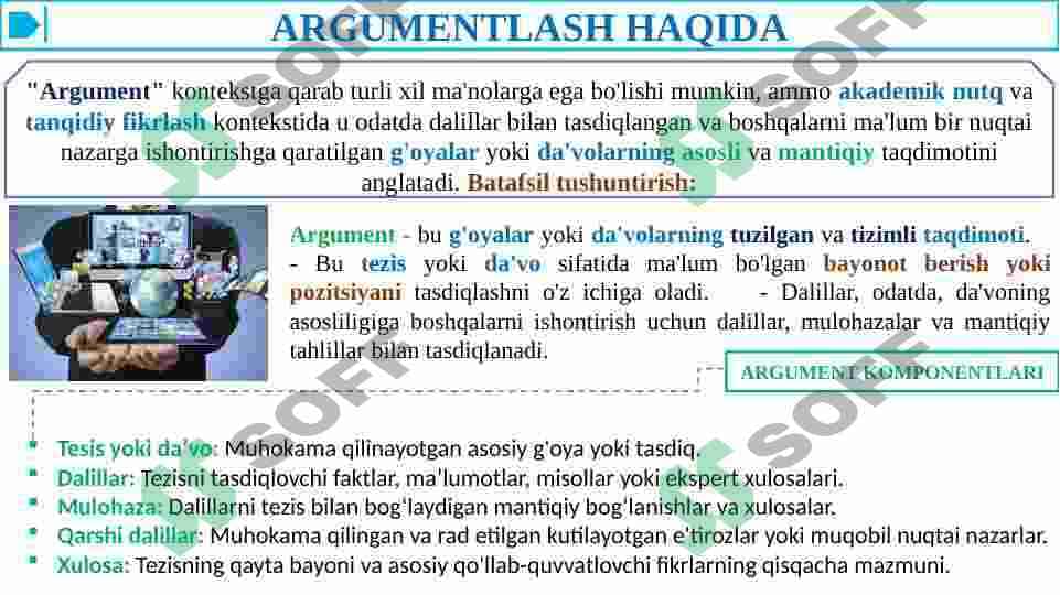 ARGUMENTLASH VA BILIMLAR TARAQIYOTINI MA’NAVIY ASOSLASH 3