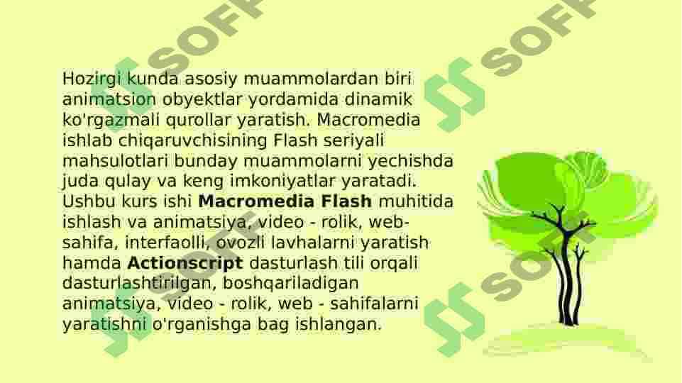 Animatsion lavhalar yaratish 3