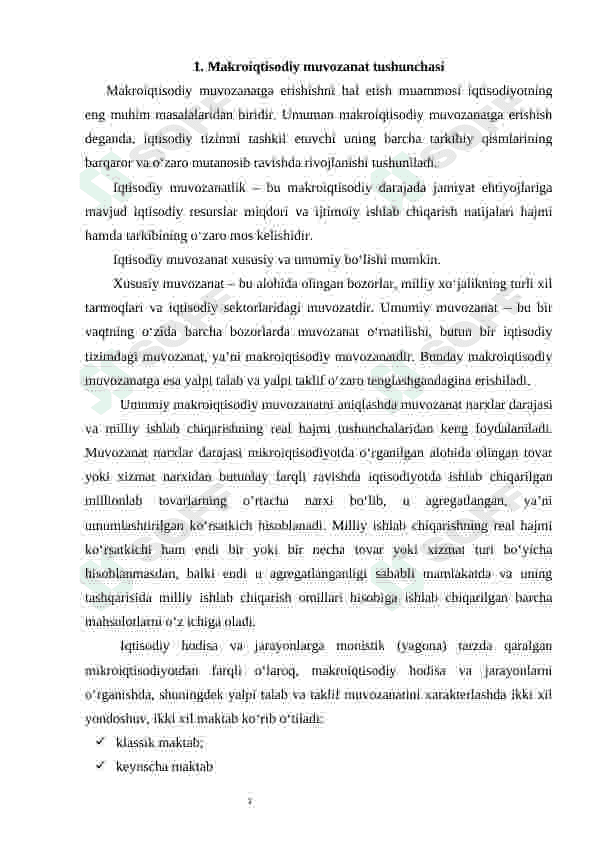 Makroiqtisodiy muvozanatnining klassik nazariyasi 3