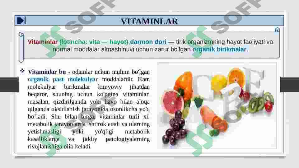 AVITAMINOZ VA GIPOVITAMINOZ 3
