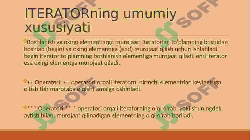 Dasturlash asoslari fanidan, C++ dasturlash tilidan, ITERATOR mavzusi haqida Prezentatsiya taqdimoti 3