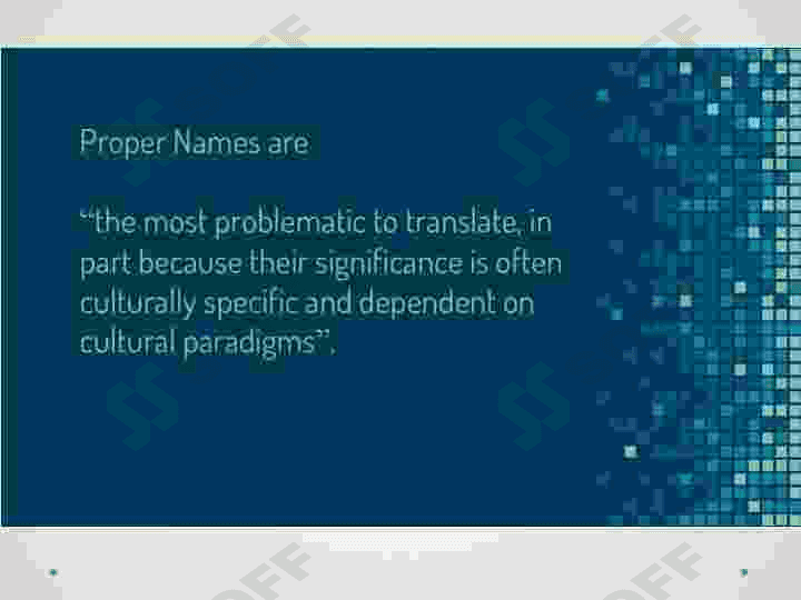 Proper names in Translation 3