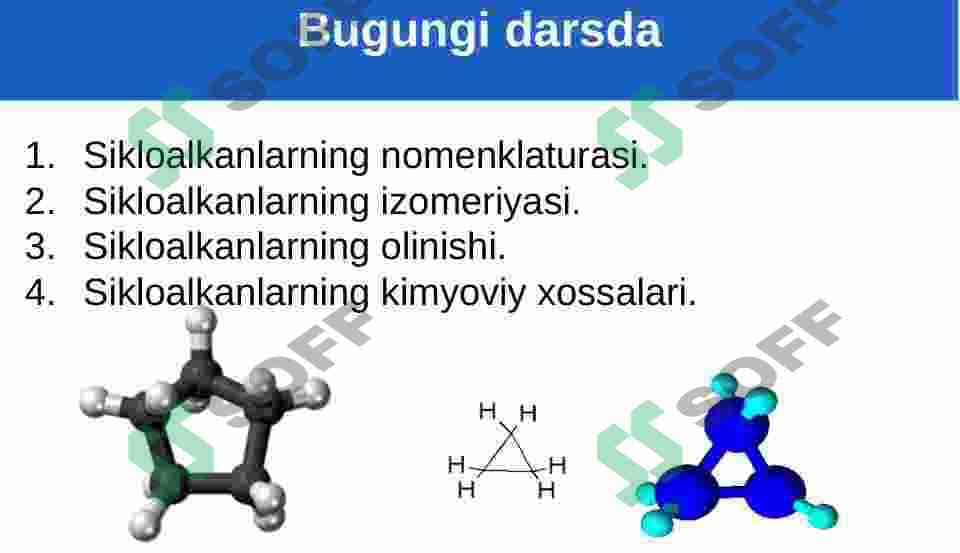 Sikloalkanlar nomenklaturasi izomeriyasi olinishi va xossalari 3