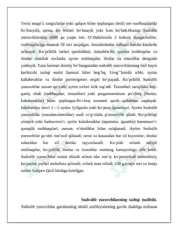 Reptiliyalarning tashqi tuzilishi va anatomiyasi 3