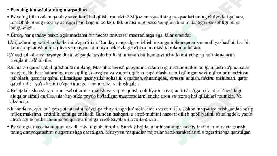 Psixologik maslahatning umumiy muammolari 3
