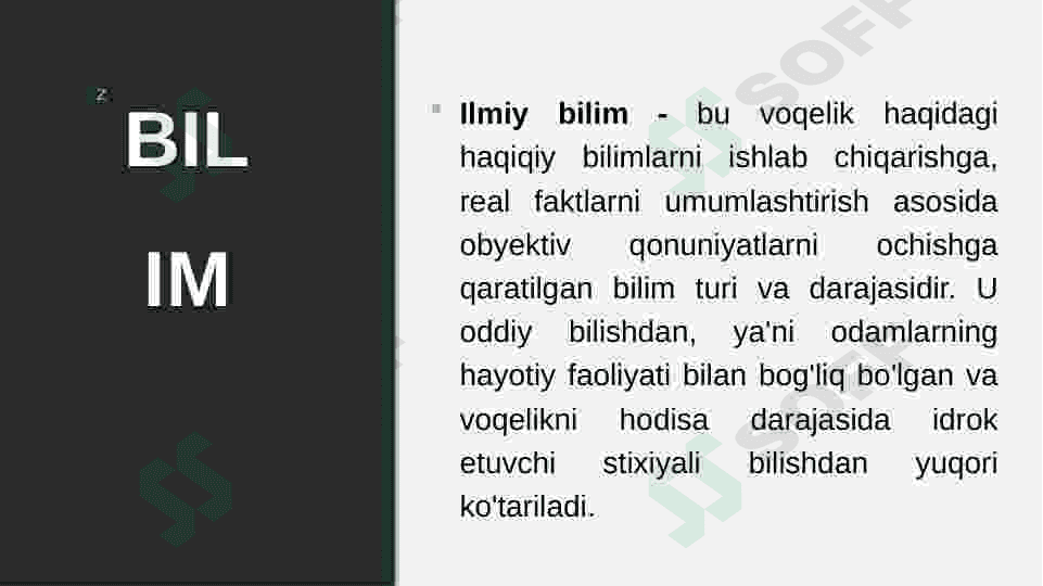 Ilmiy bilimning oʻziga xos xususiyatlari 3