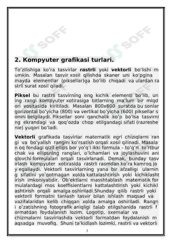 Komputer grafikasi va dizayni 3
