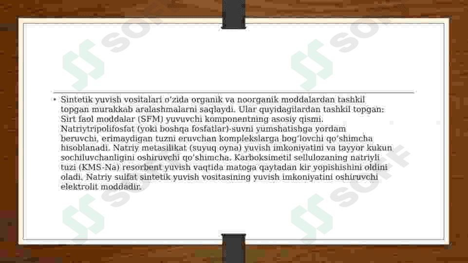 Sintetik yuvish vositalari. Sovun va detergentlar . 3