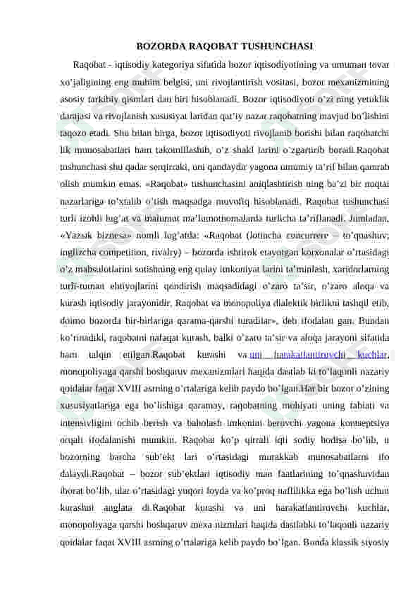 Raqobatlashgan bozor va uning xususiyatlari 3