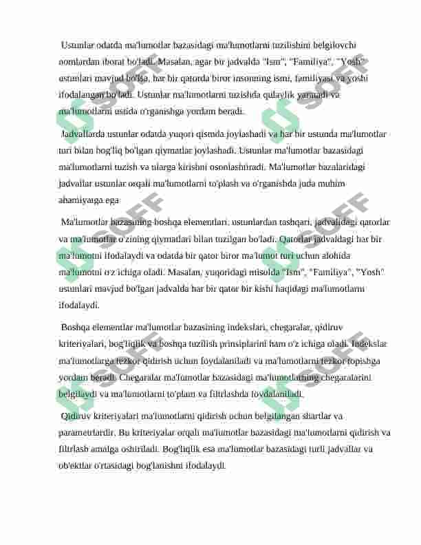 Ma'lumotlar bazasining asosiy tushunchalari 3