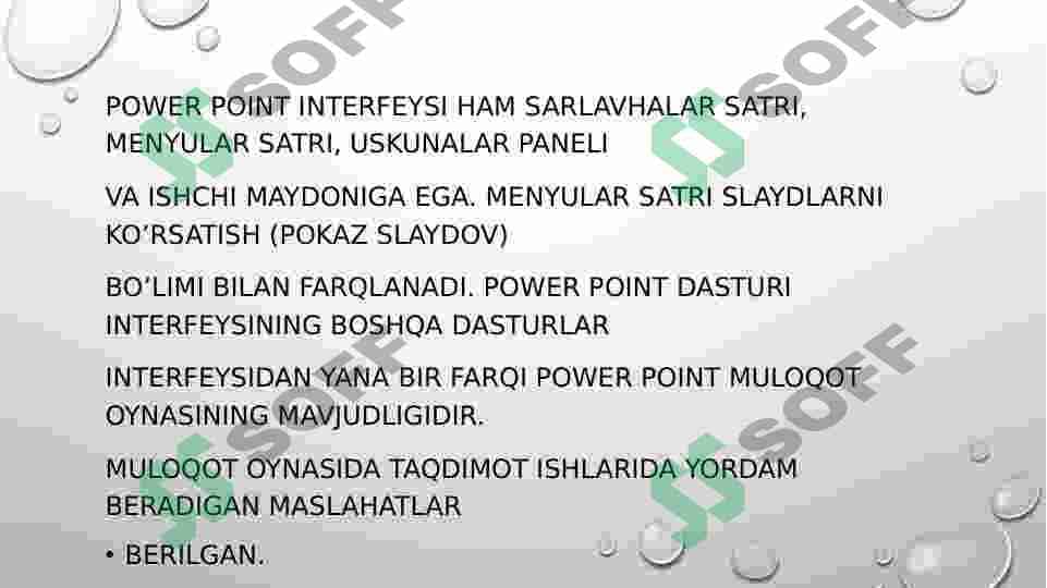 POWER POINT dasturi va uning interfeysi 3