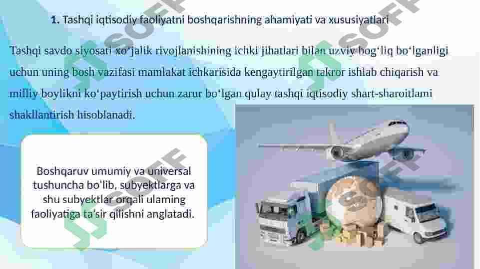 tashqi iqtisodiy faoliyatni tartibga solish va boshqarish 3