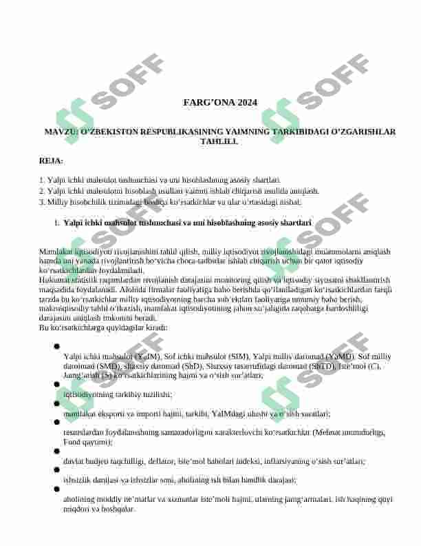 yaimning tarkibidagi o'zgarishlar tahlili 3