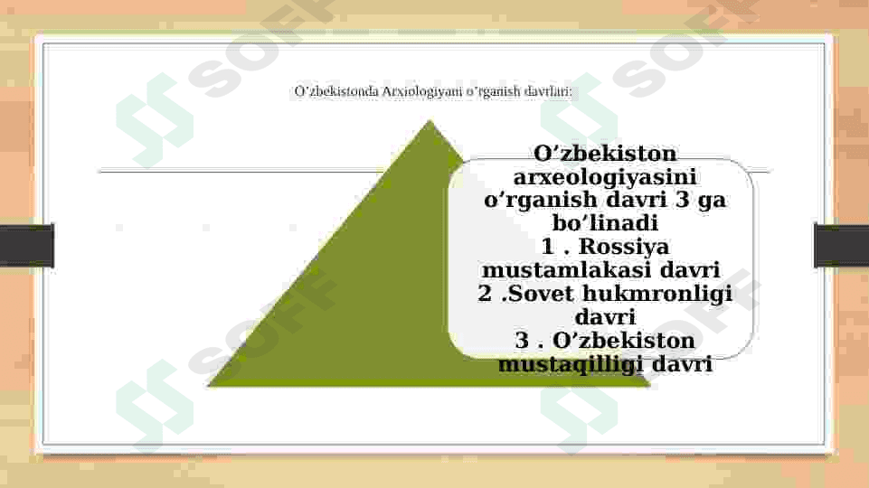 Chor Rossiyasi va sovet xukmronligi davrida O’zbekistonda arxeologiya fani 3
