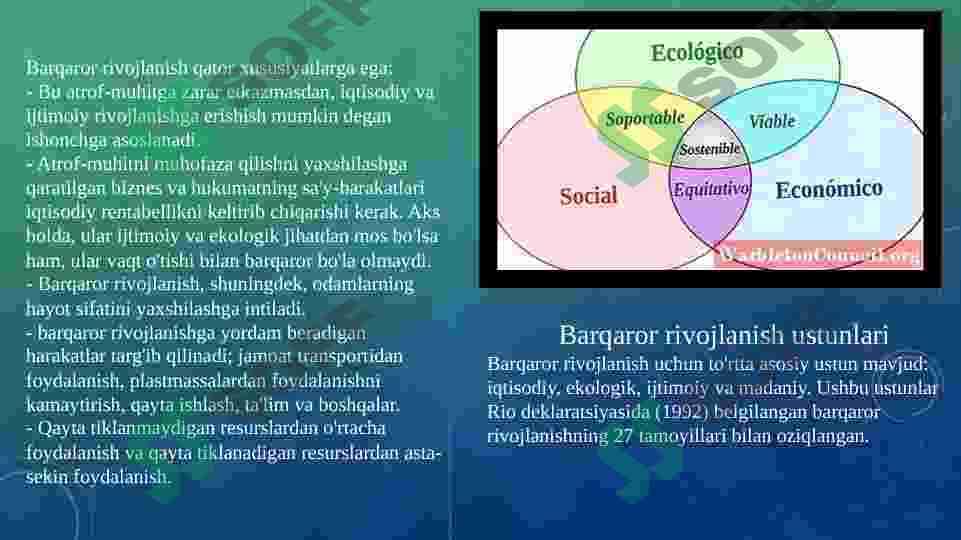Barqaror rivojlanish. Barqaror rivojlanish maqsadlarini O`zbekistonga kirib kelishi va amaliyotga tadbiq etilishi 3