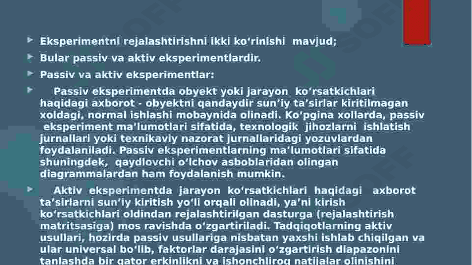 Eksperimental rejalar 3