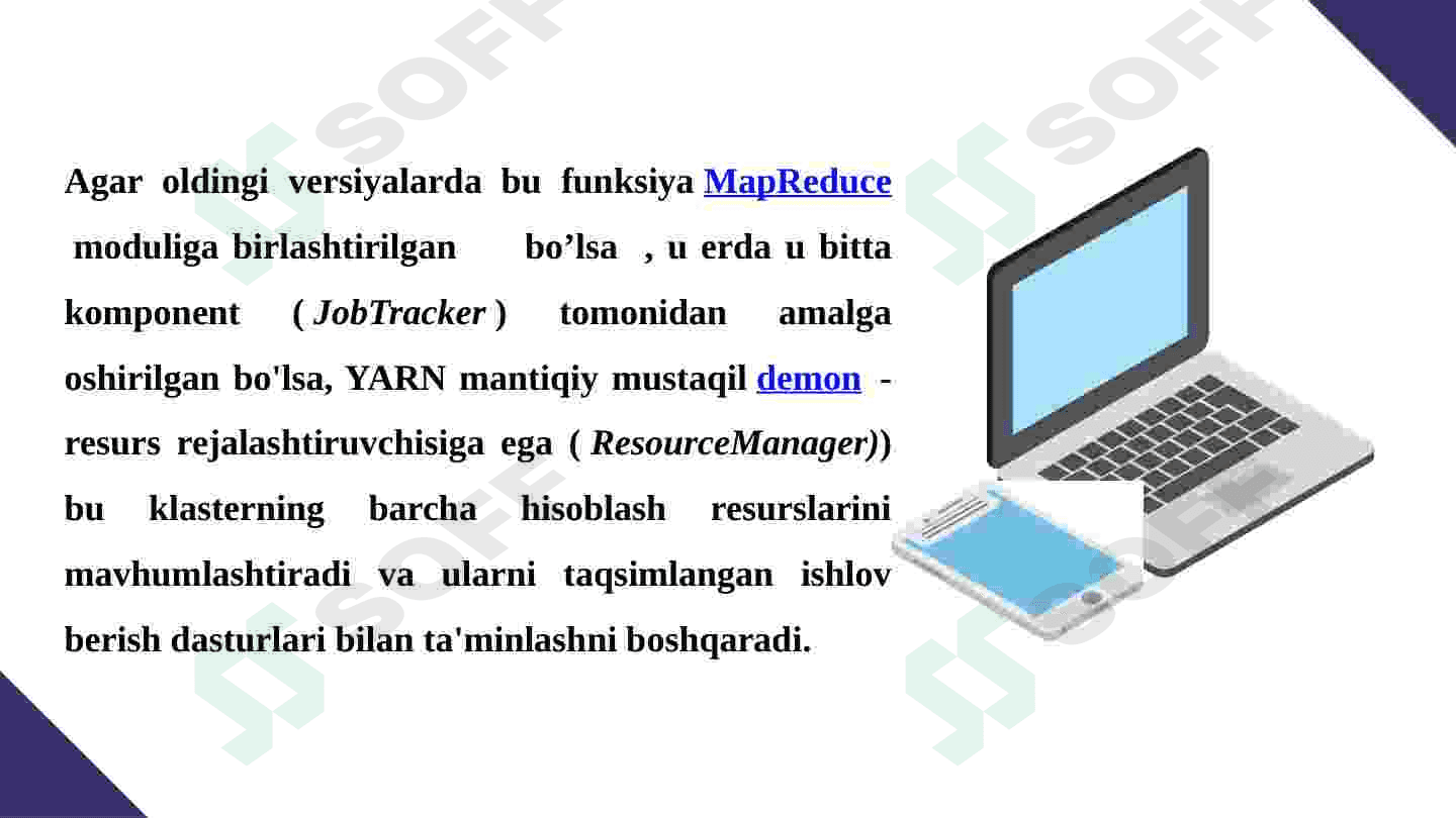 Hadoop ekosistemasi. Ma’lumotlarni qayta ishlash dasturiy vositalari 3