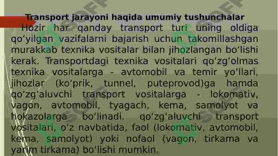 TRANSPORT JARAYONINI TASHKIL ETISH 3