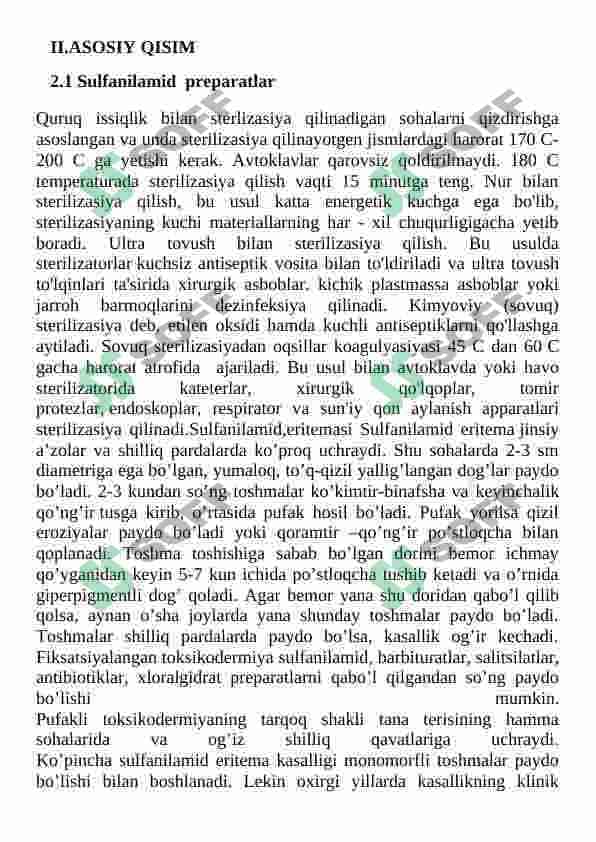 Sulfanilamid dori moddasini Yussx usulida aniqlash - YSSX 3
