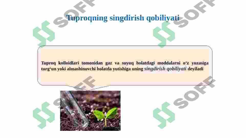 Tuproqning singdirish qobiliyati va fizik kimyoviy xossalari 3
