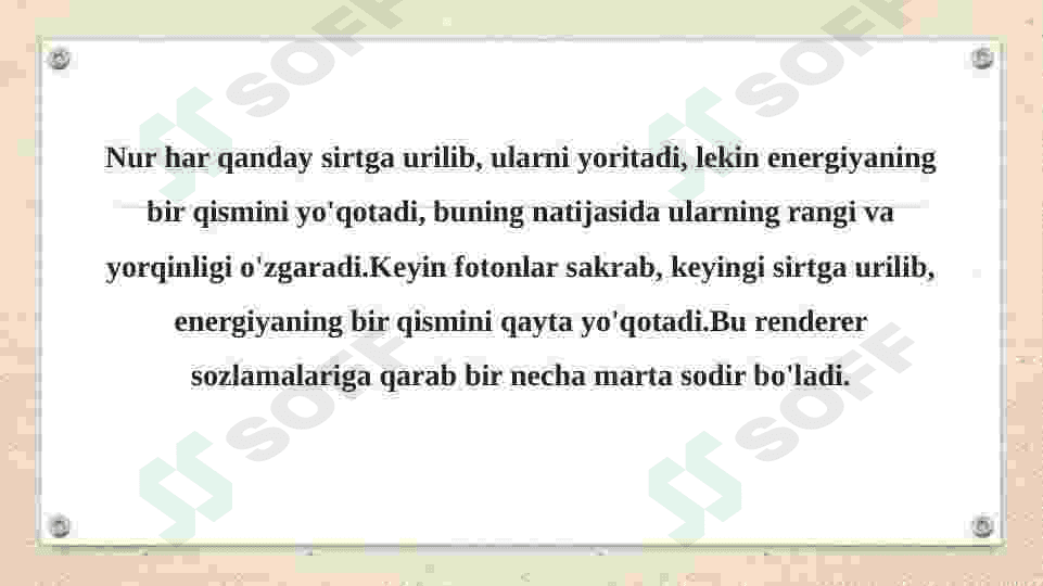 . Ob’yektlarni tanlash uchun nurlar trassirovkasi 3