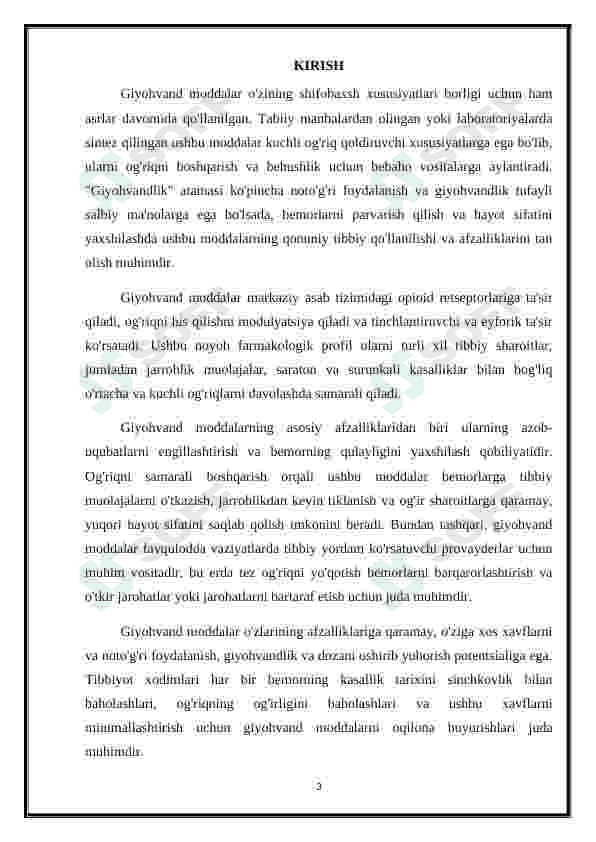Tabiiy va sintetik narkotik vositalar.Foydasi va zarari 3