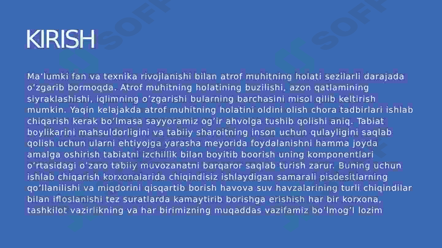 Atmosferani sanoat korxonalarning gaz chang  chiqindilardan muxofaza qilishning tashkiliy, texnik ,  texnologik, Sanitar gigienik chora tadbirlari 3