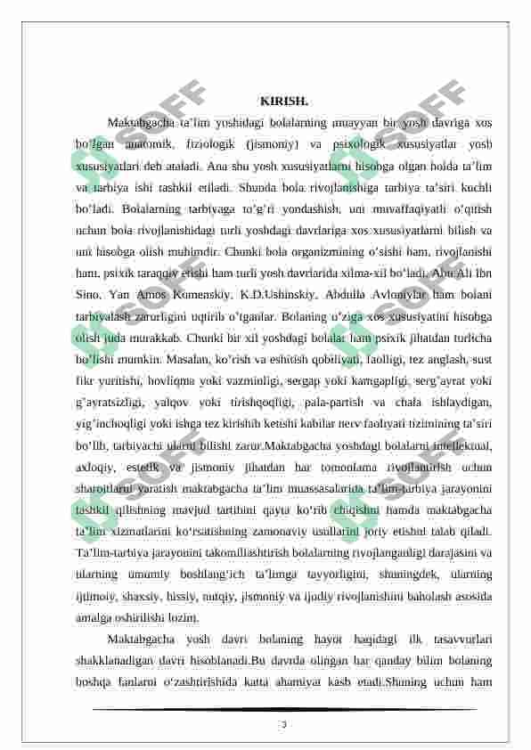 Maktabgacha yoshdagi bolalarning rivojlanishi va ta'lim tarbiyasining o'ziga xosligi 3