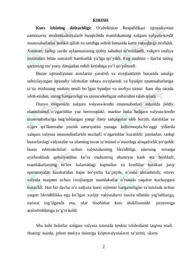 Xalqaro valyuta tizimlari va ularning o'zgarishlari 3