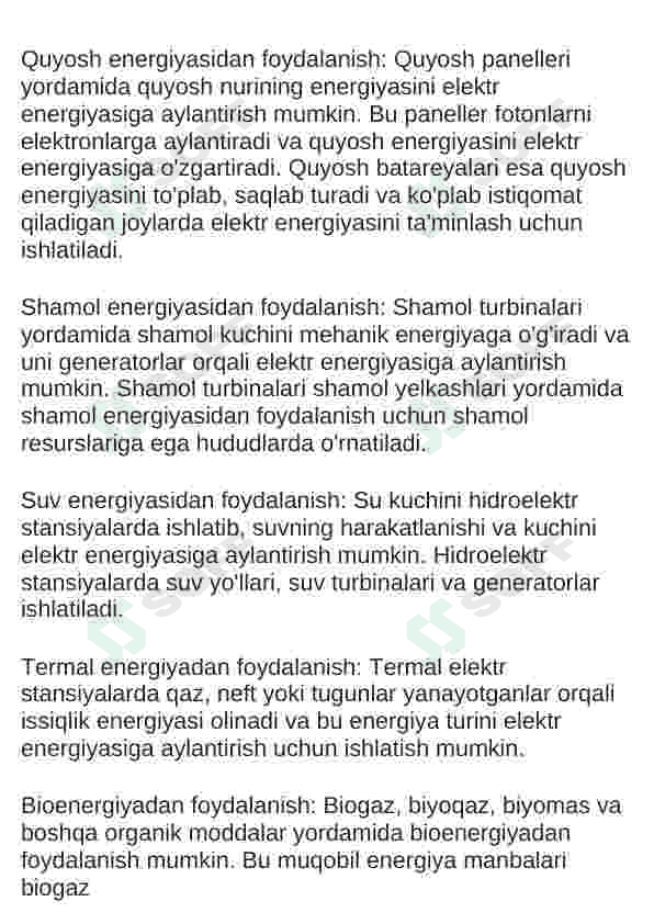 Muqobil energiya manbalari 3