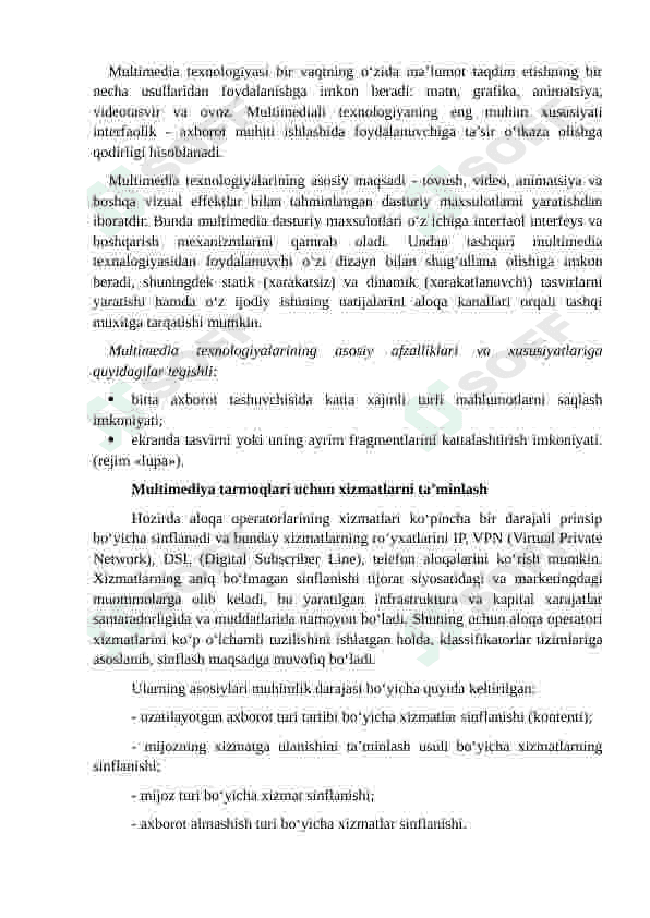 Multimediya aloqa tarmog‘ining transport telekommunikatsiya texnologiyalari 3