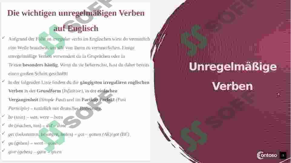 Unregelmäßige Verben im Präsens 3