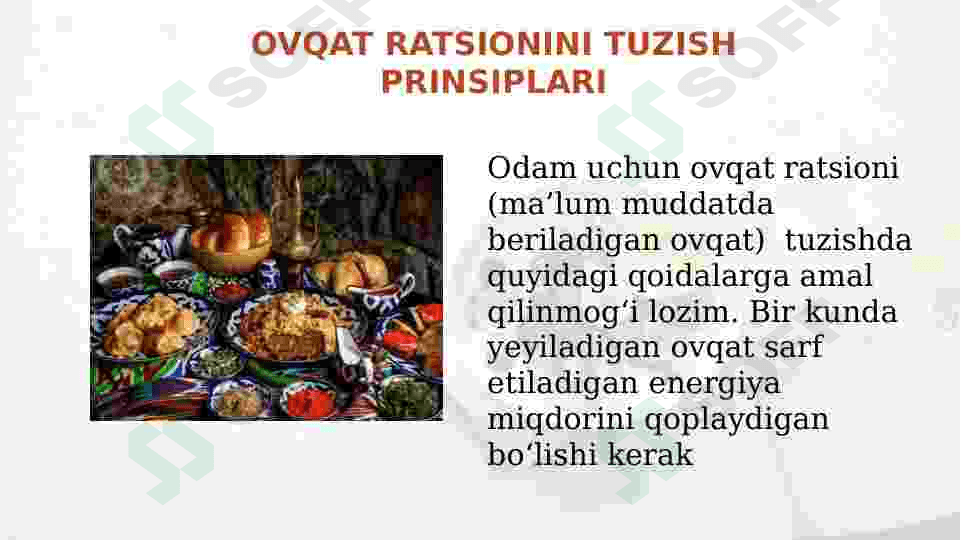 Ovqatlanish ratsionini tuzish. Endokrin tizimi kasalliklari 3