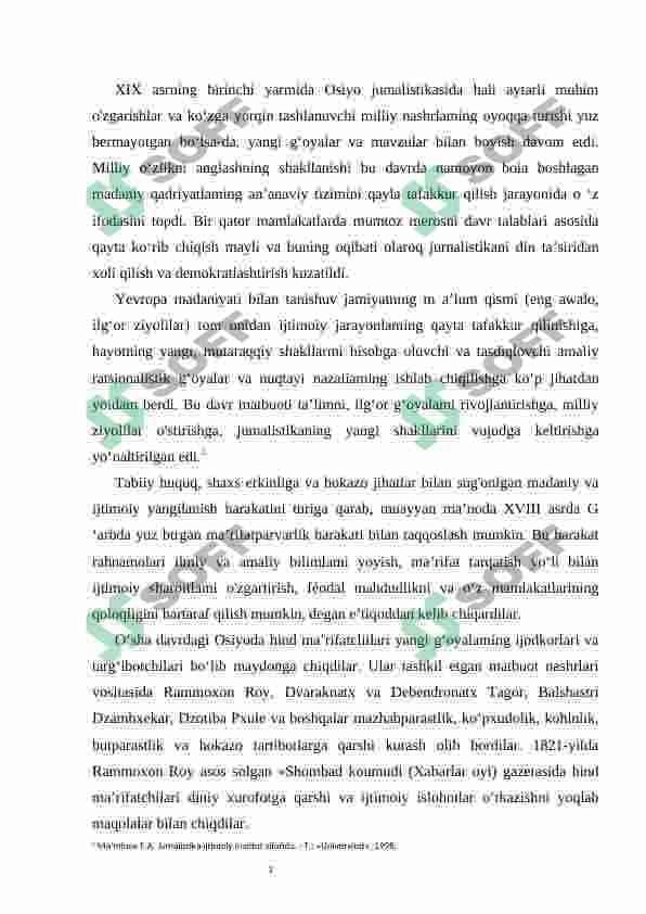 XIX asr ikkinchi yarmi XX asr boshlarida Turkiston o'lkasida matbuot va jurnalistika 3
