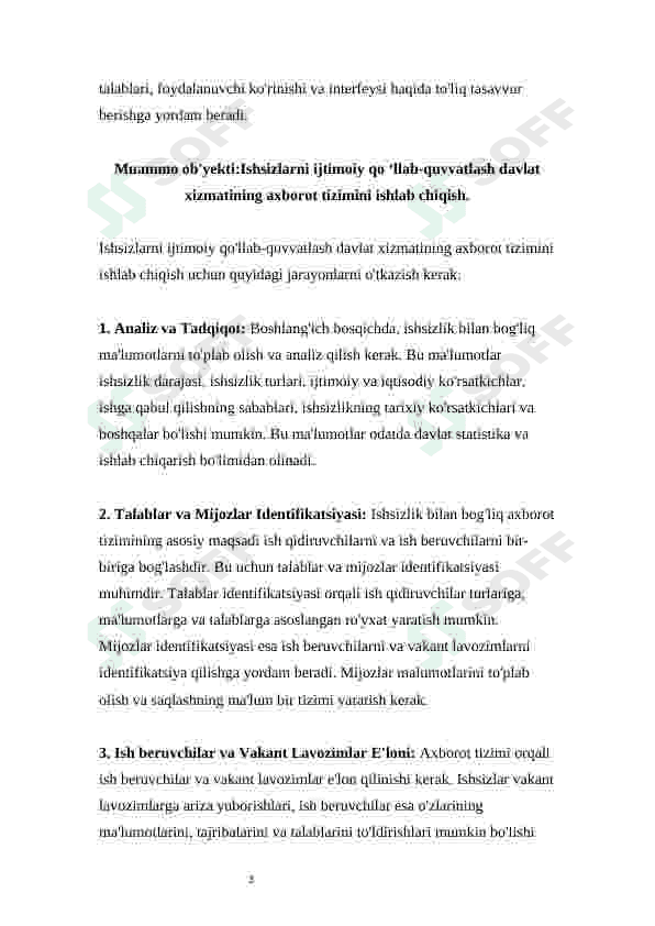Axborot tizimlarini loyihalash uchun muammo ob’yektini tanlash va tahlil qilish 3