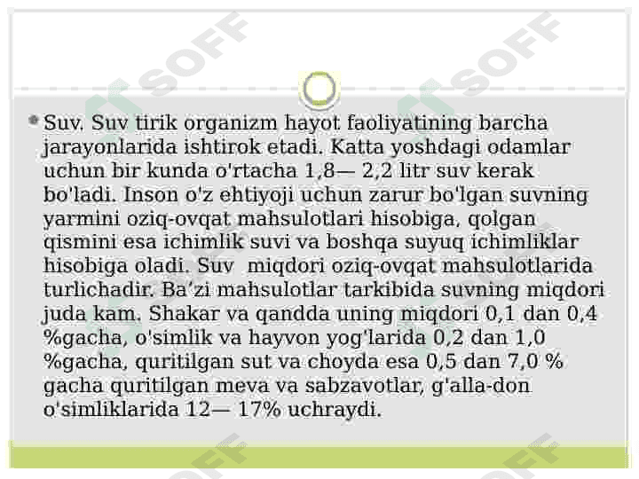 Oziq-ovqat mahsulotlarining kimyoviy tarkibi 3
