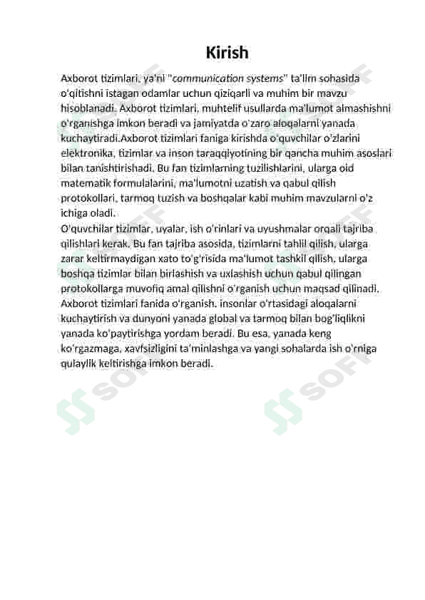 Axborot tizimlari tushunchasi haqida 3