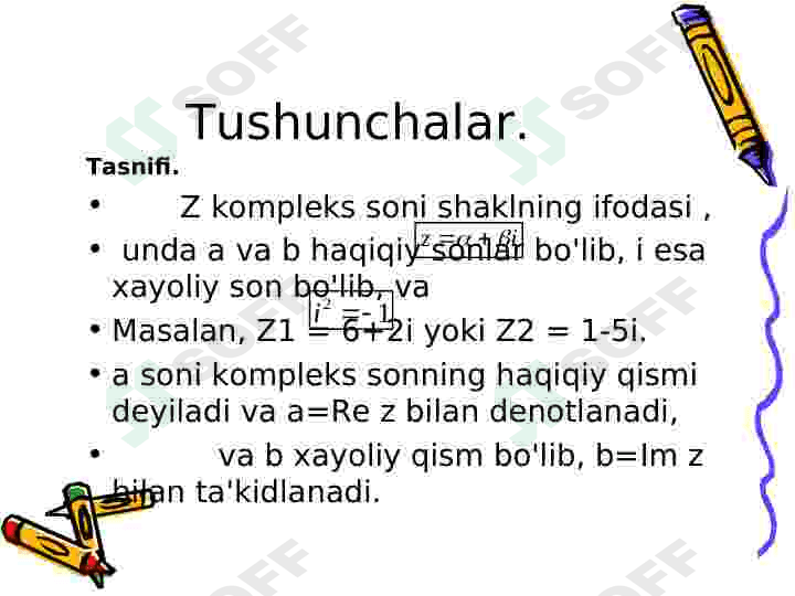 KOMPLEKS SONLAR 3